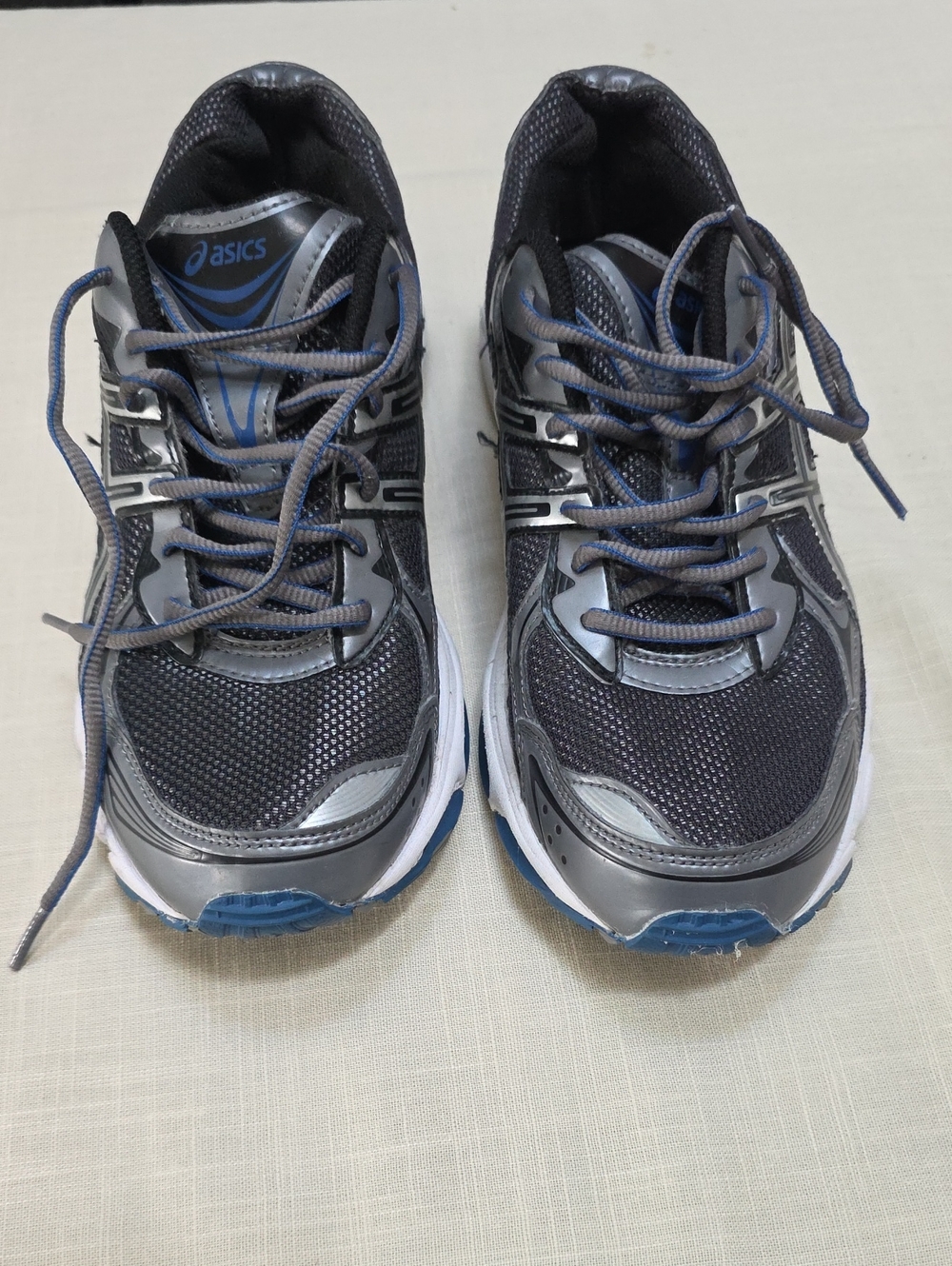 Asics Gray and Blue Men's Athletic Sneakers